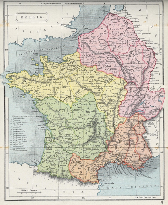 Map of Gaul (Modern Day France)